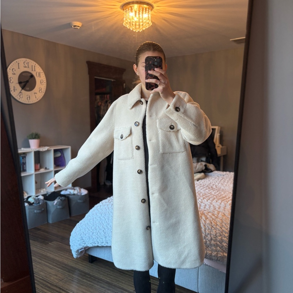 Rebecca Minkoff Cream Shirt Jacket